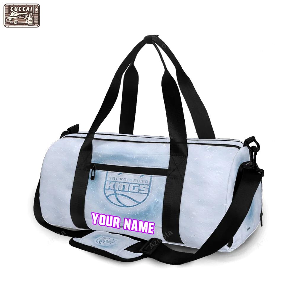 Sacramento kings emblem snow personalized name travel bag gym bag 2297 Travel Bag