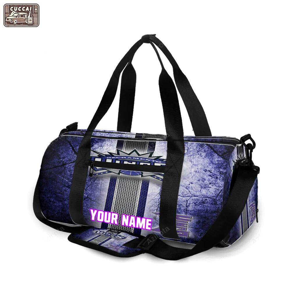 Sacramento kings emblem texture wall personalized name travel bag gym bag 2246 Travel Bag
