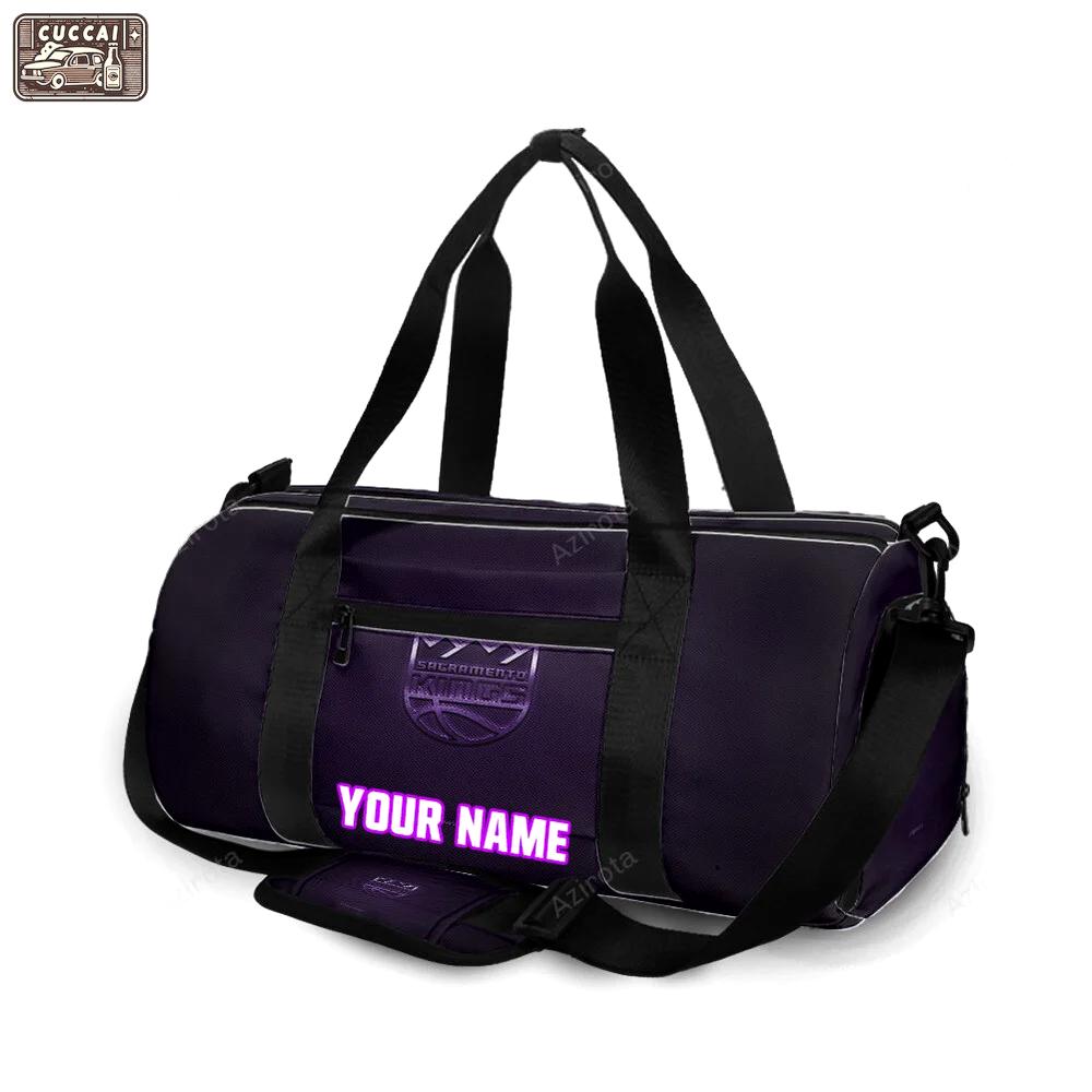 Sacramento kings emblem texture10 personalized name travel bag gym bag 2279 Travel Bag