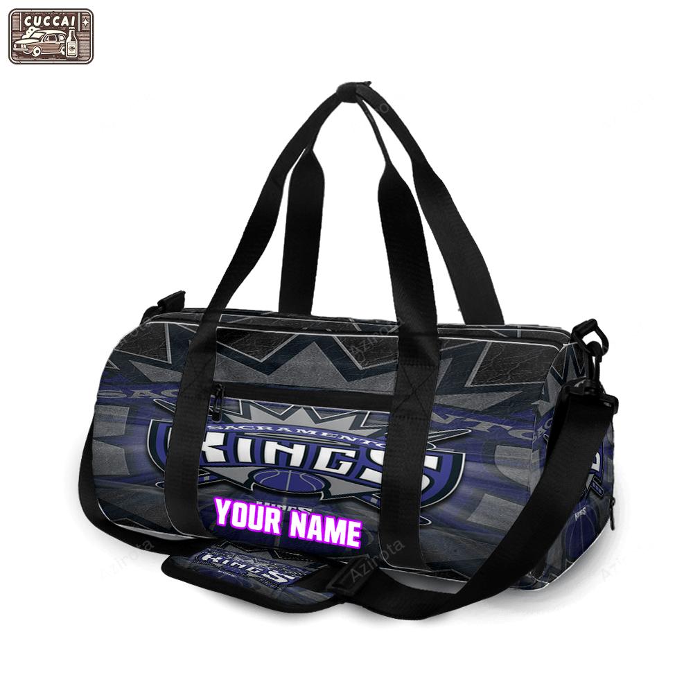 Sacramento kings emblem texture13 personalized name travel bag gym bag 2331 Travel Bag