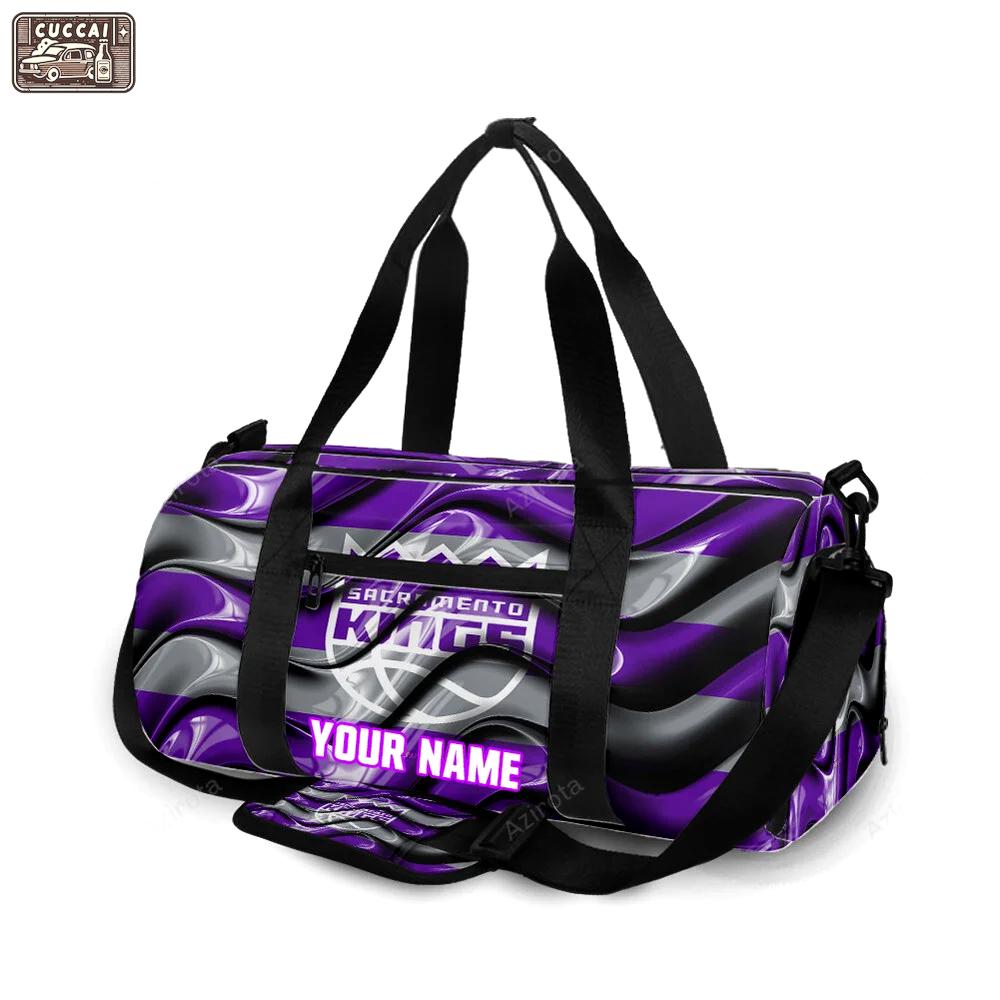Sacramento kings emblem texture15 personalized name travel bag gym bag 2335 Travel Bag