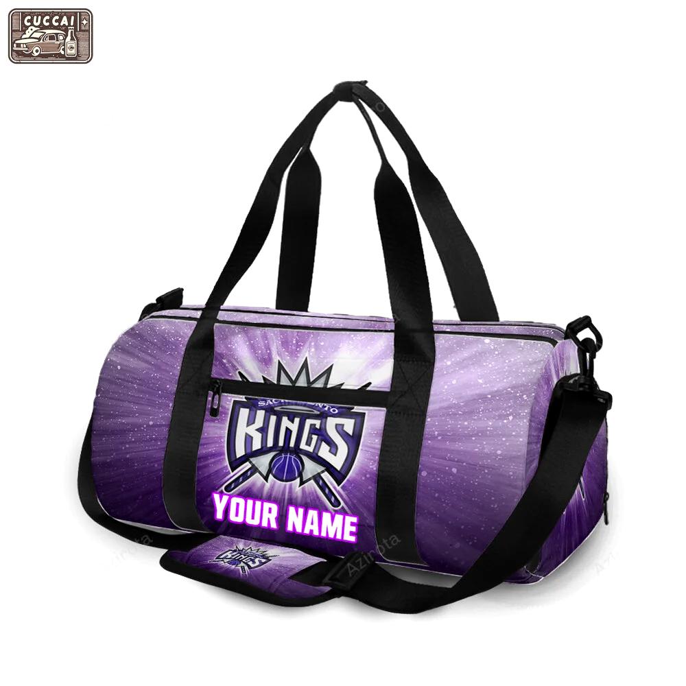 Sacramento kings emblem texture2 personalized name travel bag gym bag 2286 Travel Bag