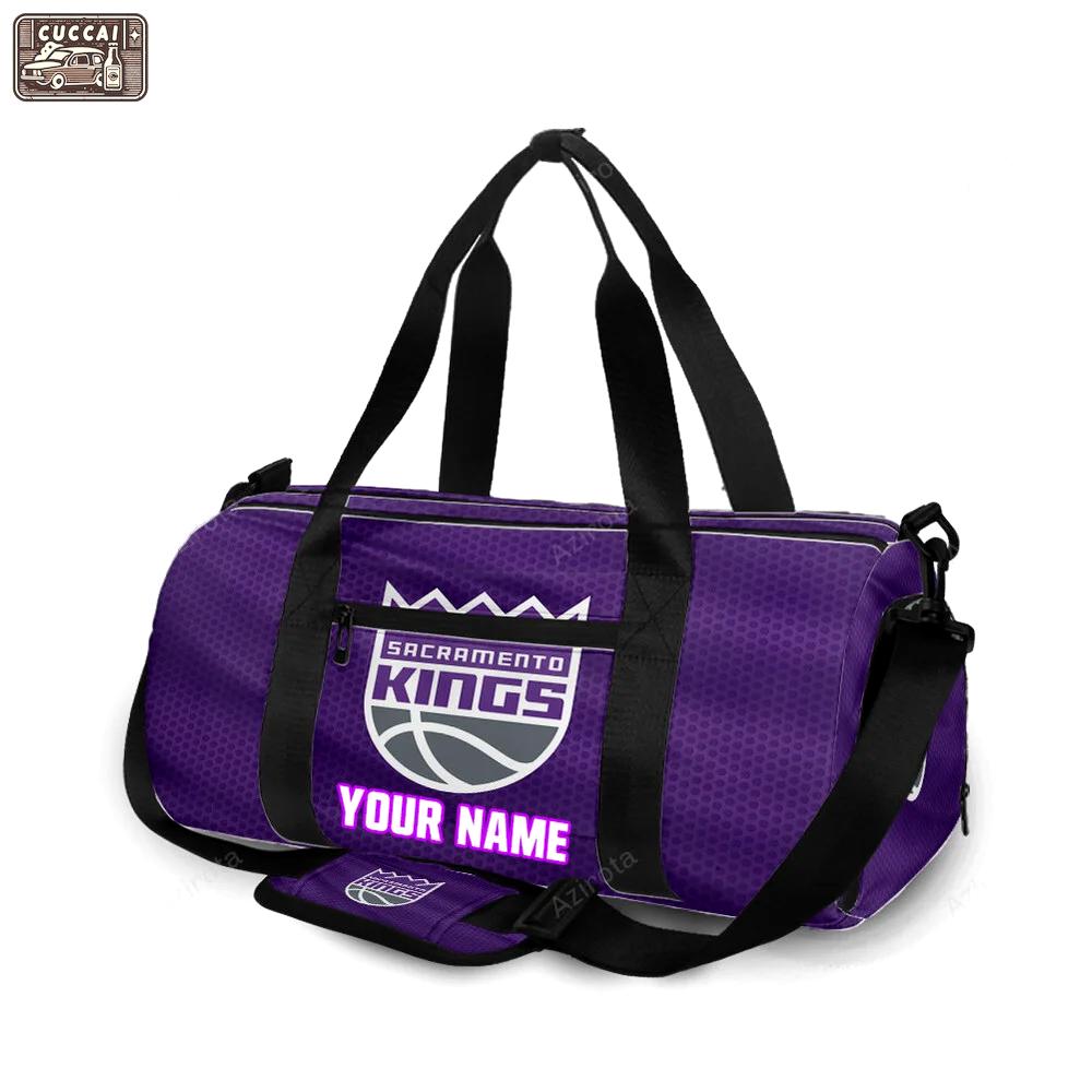 Sacramento kings emblem texture6 personalized name travel bag gym bag 2374 Travel Bag