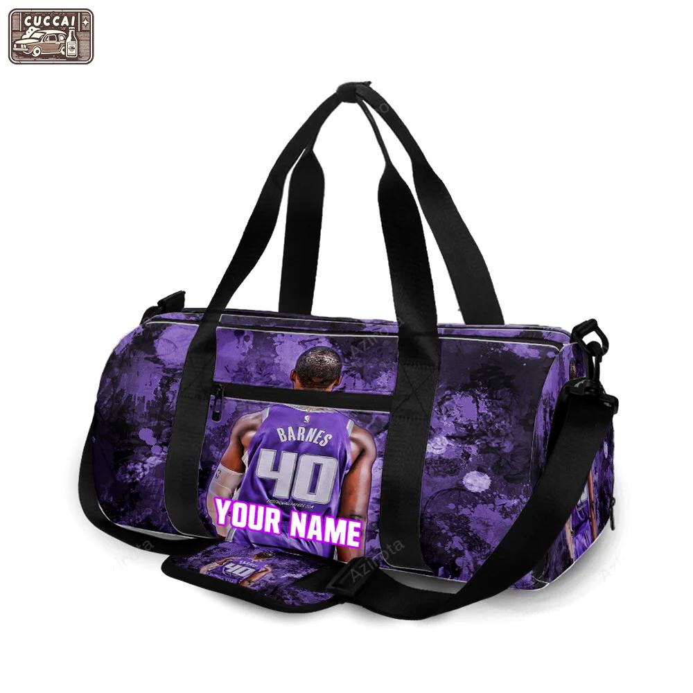 Sacramento kings harrison barnes 40 texture2 personalized name travel bag gym bag 2354 Travel Bag