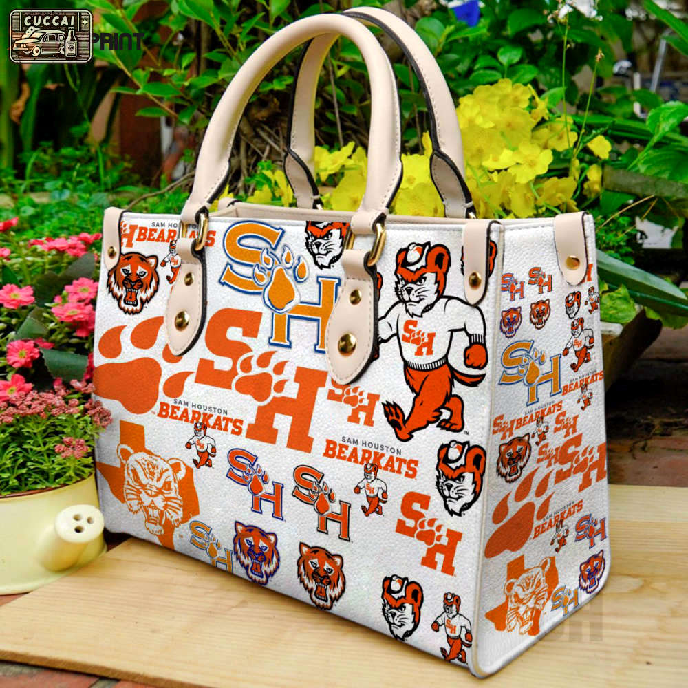 Sam houston bearkats leather handbag 1 2447 Women Leather Hand Bag