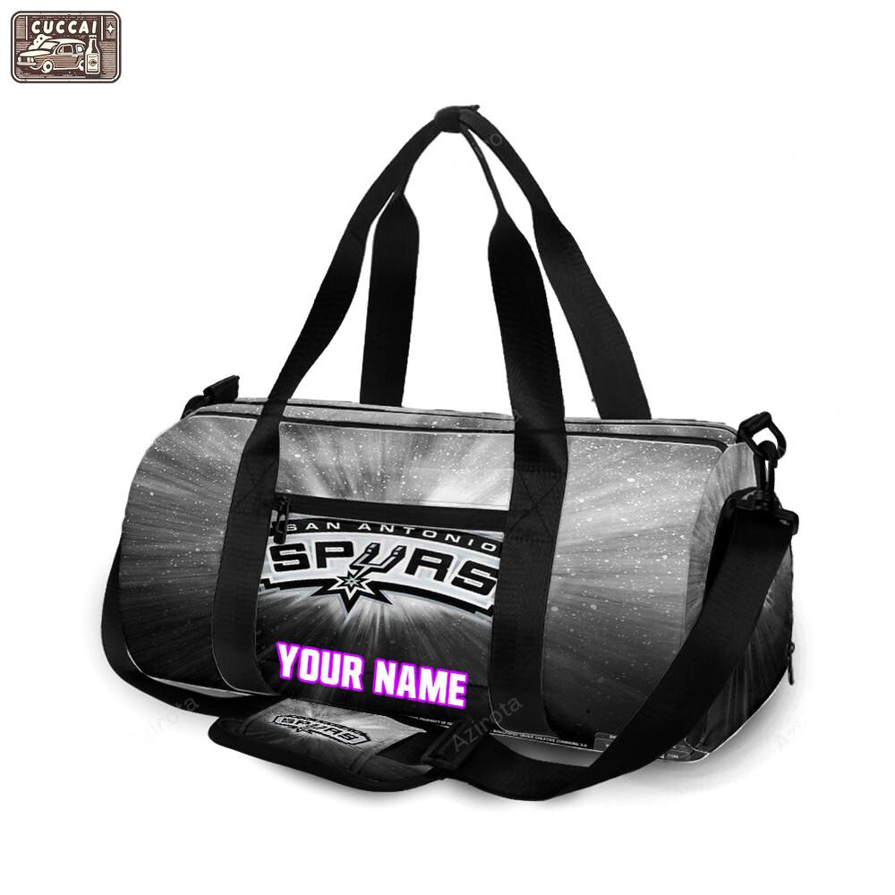 San antonio spurs galaxy white personalized name travel bag gym bag 2403 Travel Bag