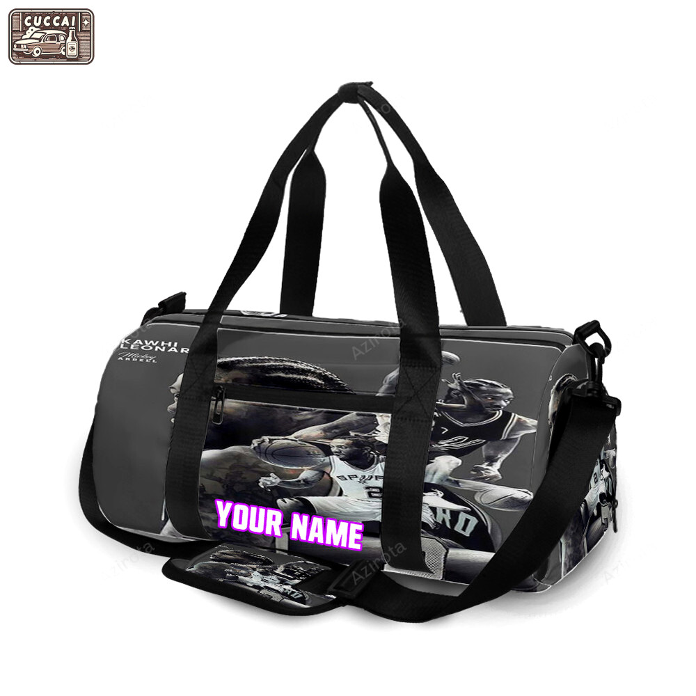 San antonio spurs kawhi leonard2 personalized name travel bag gym bag 2308 Travel Bag