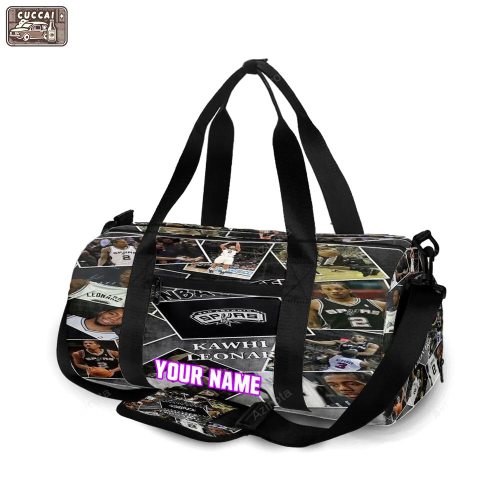 San antonio spurs kawhi leonard3 personalized name travel bag gym bag 2304 Travel Bag
