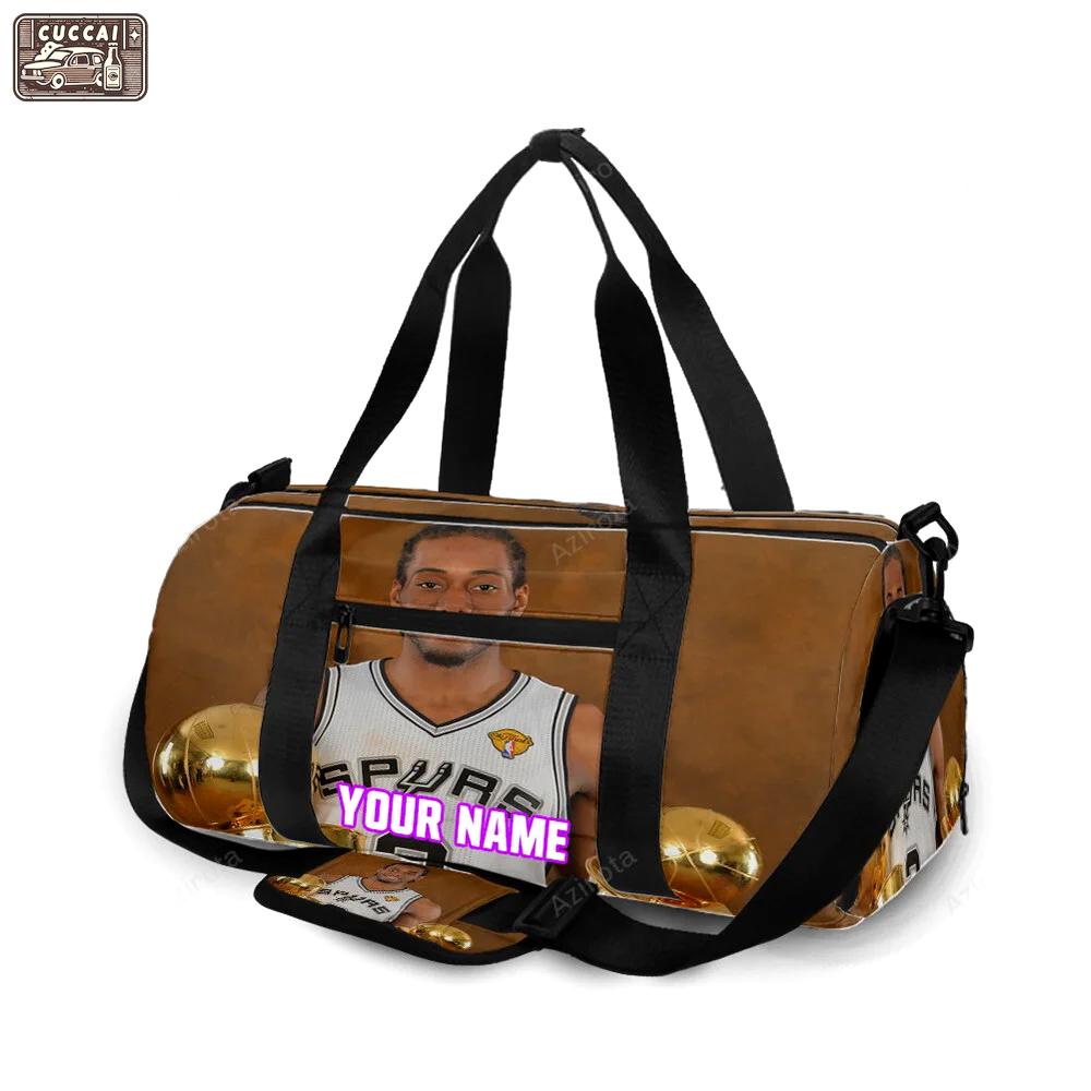 San antonio spurs kawhi leonard7 personalized name travel bag gym bag 2271 Travel Bag