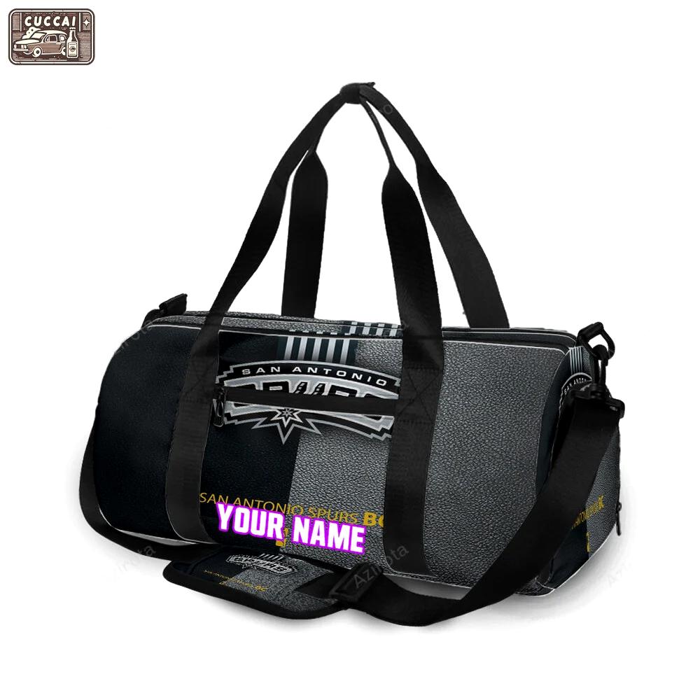 San antonio spurs leather black personalized name travel bag gym bag 2330 Travel Bag