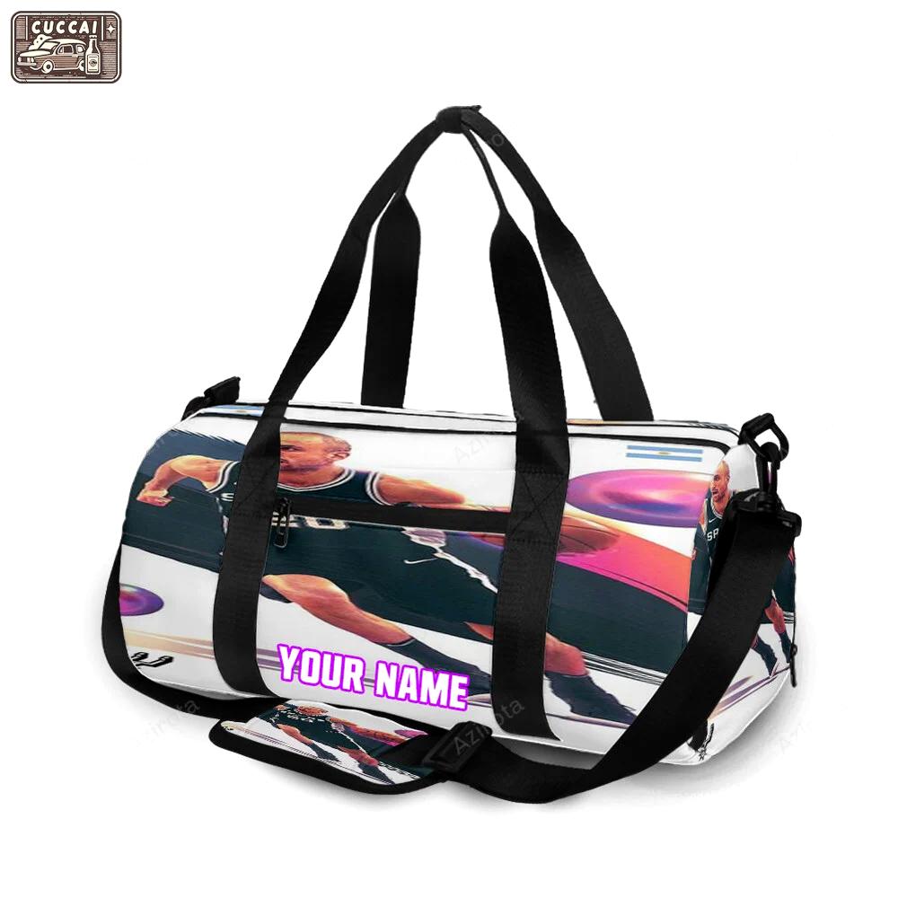 San antonio spurs manu ginobili1 personalized name travel bag gym bag 2357 Travel Bag