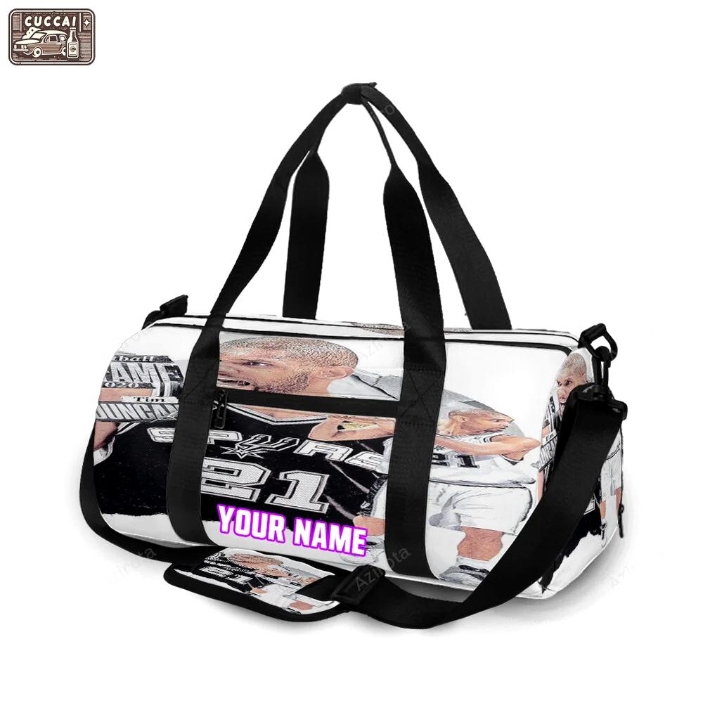 San antonio spurs tim duncan1 personalized name travel bag gym bag 2566 Travel Bag