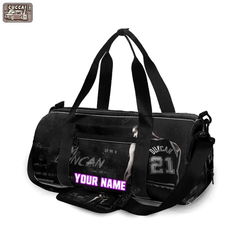San antonio spurs tim duncan2 personalized name travel bag gym bag 2608 Travel Bag