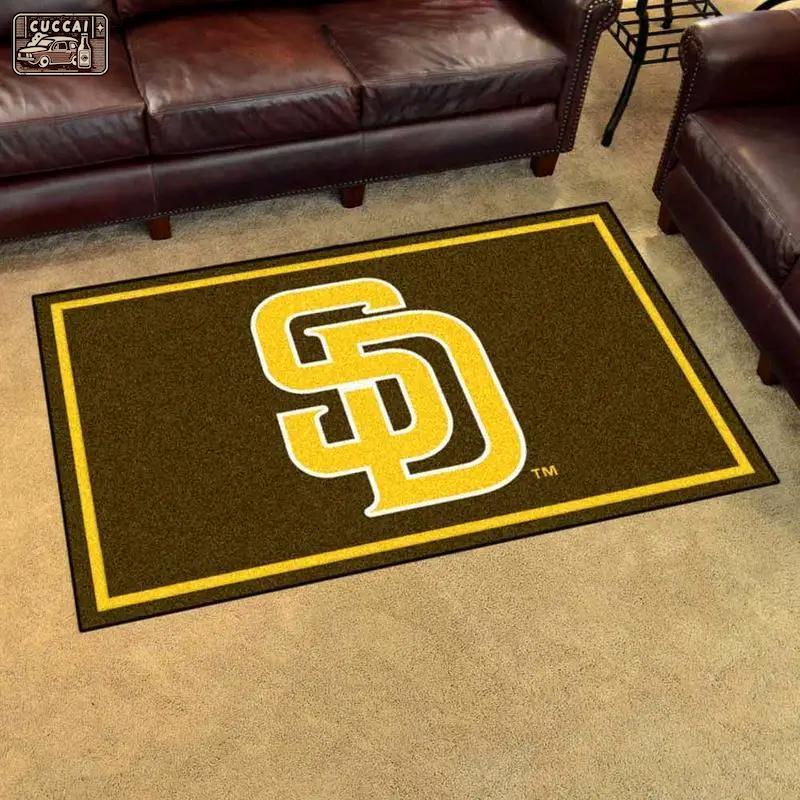 San diego padres area rug mlb baseball team logo carpet living room rugs 6 Rectangle Rug