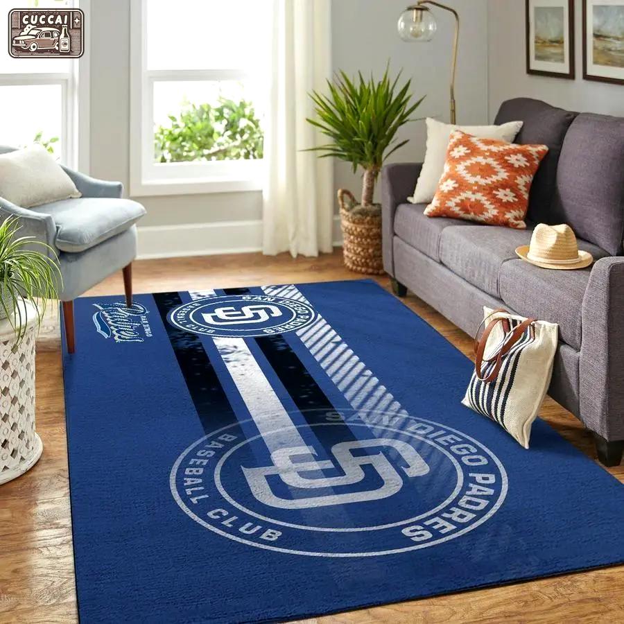 San diego padres area rug mlb baseball team logo carpet living room rugs v5571 Rectangle Rug