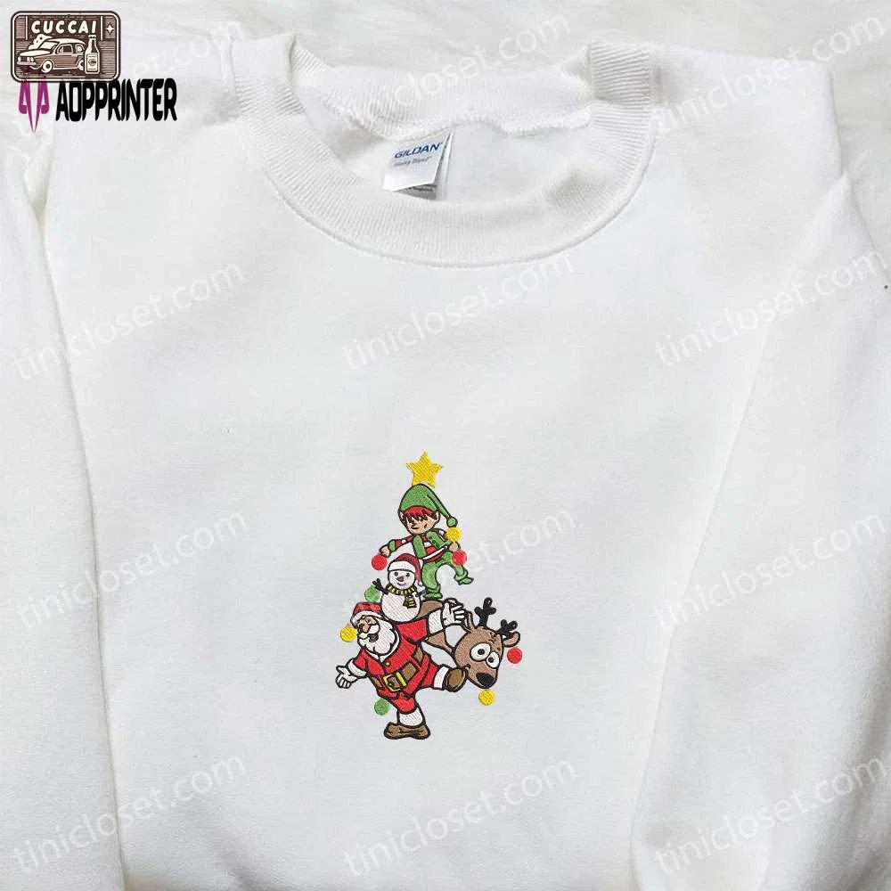 Santa xmas embroidered sweatshirt & hoodie: best family gifts Embroidered Shirt