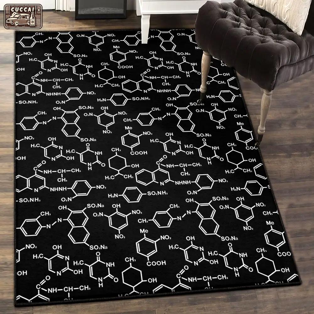 School art deco rug, chemistry science pattern rug Rectangle Rug