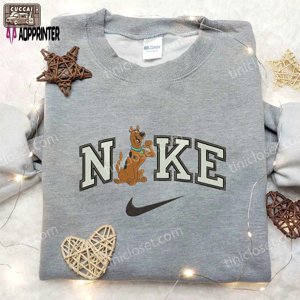Scoobert x nike embroidered sweatshirt: scooby doo & nike inspired shirt Embroidered Shirt