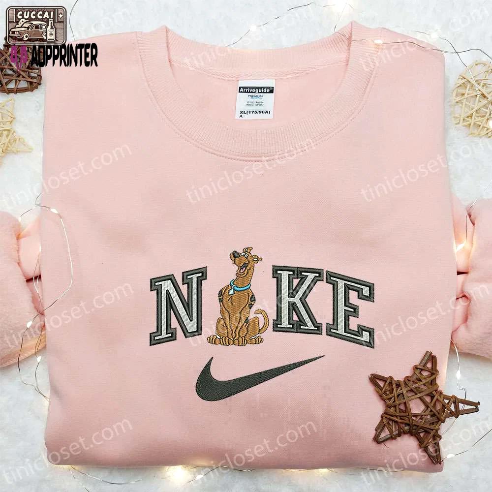Scooby doo x nike cartoon embroidered sweatshirt: custom hoodie for a playful style Embroidered Shirt