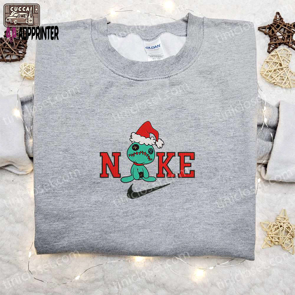 Scrump christmas hat x nike embroidered sweatshirt: cartoon christmas shirt best gift ideas Embroidered Shirt