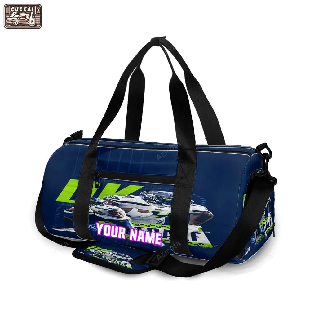 Seattle seahawks dk metcalf1 personalized name travel bag gym bag 2157 Travel Bag