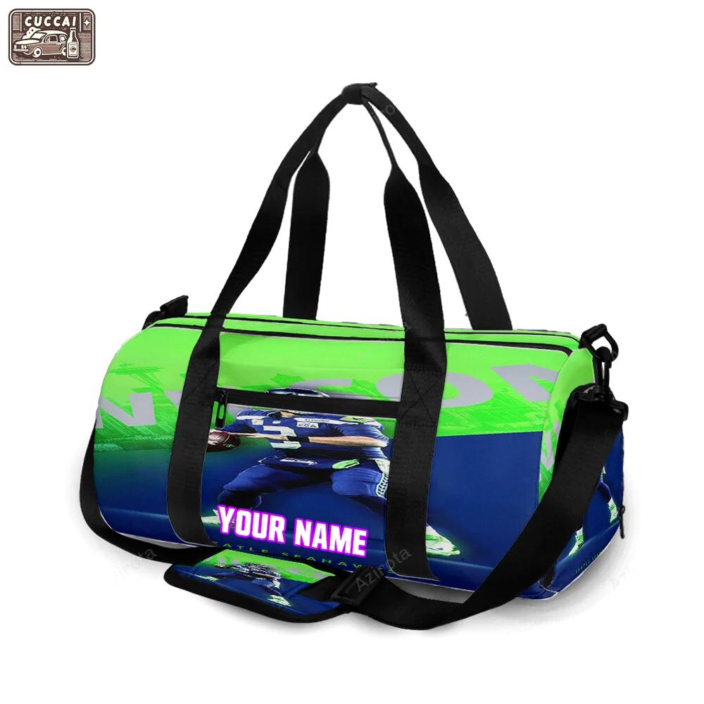 Seattle seahawks russell wilson11 personalized name travel bag gym bag 1845 Travel Bag