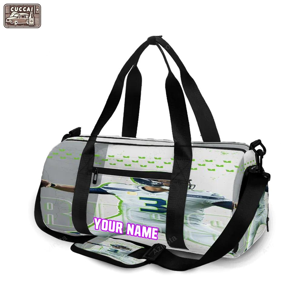 Seattle seahawks russell wilson12 personalized name travel bag gym bag 1194 Travel Bag