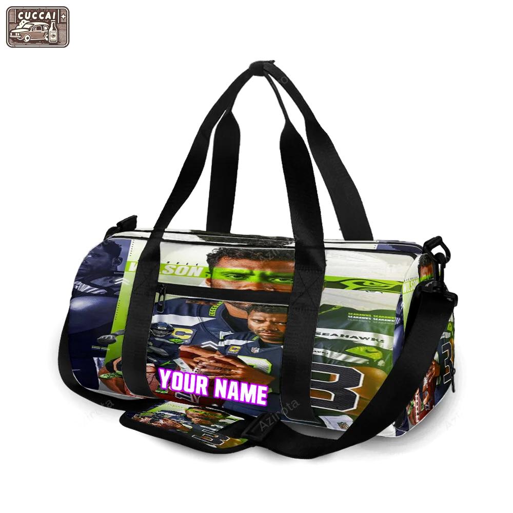 Seattle seahawks russell wilson5 personalized name travel bag gym bag 1720 Travel Bag