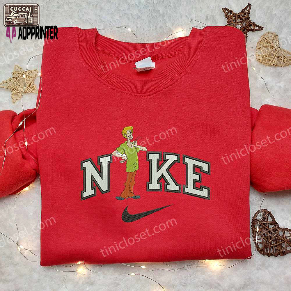 Shaggy rogers x nike embroidered shirt scooby doo & custom nike apparel Embroidered Shirt