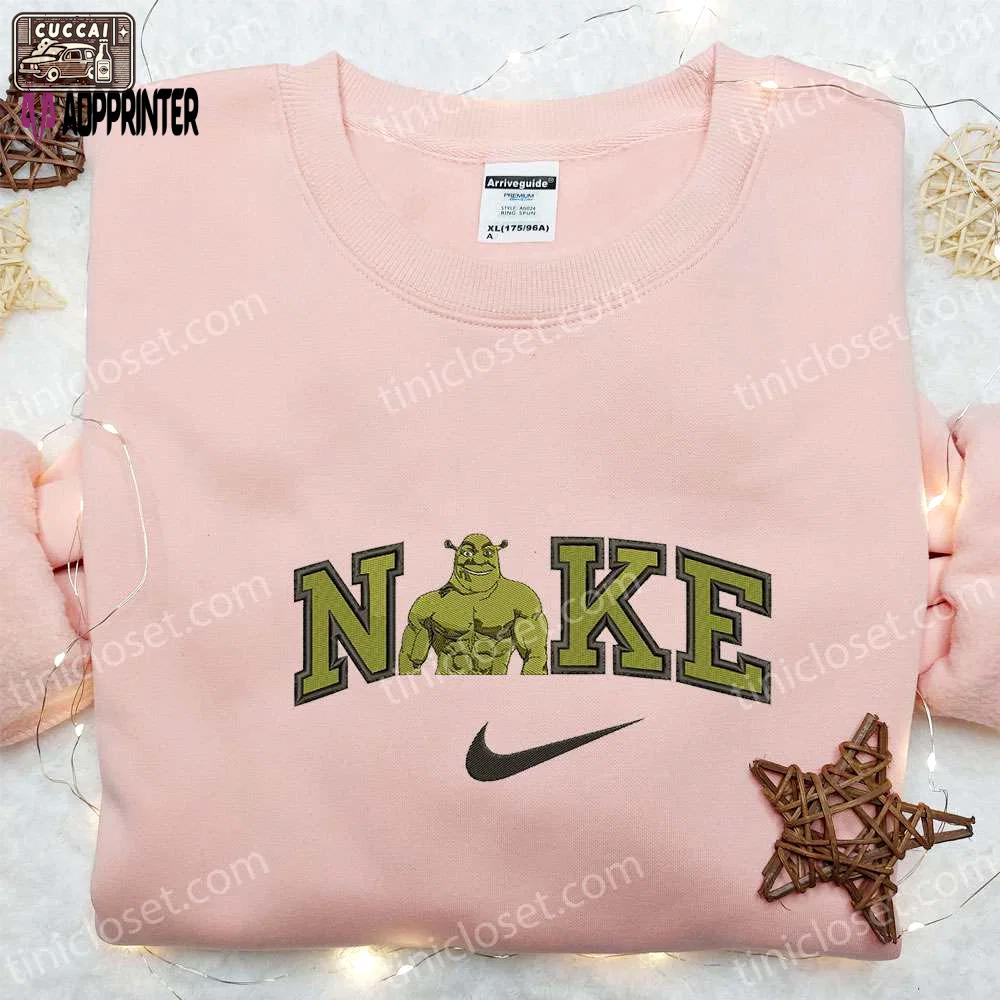 Shrek x nike & disney characters embroidered sweatshirt – custom hoodie Embroidered Shirt