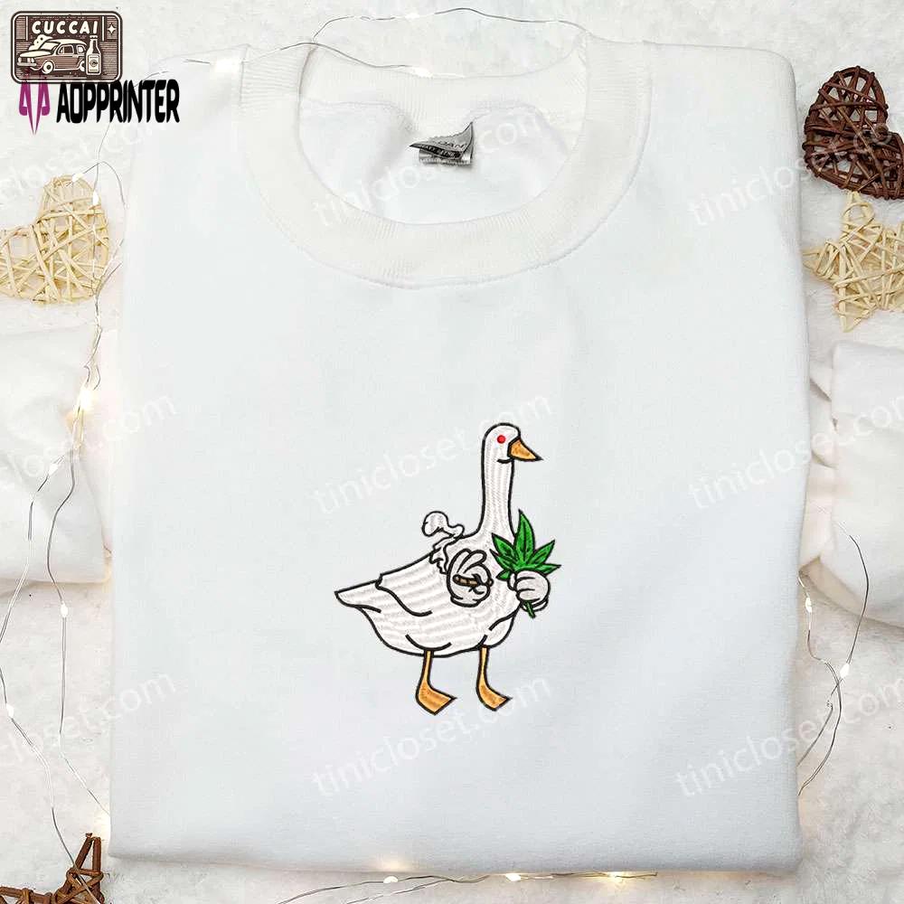 Silly goose animal & funny embroidered shirt – playful designs for a unique style Embroidered Shirt