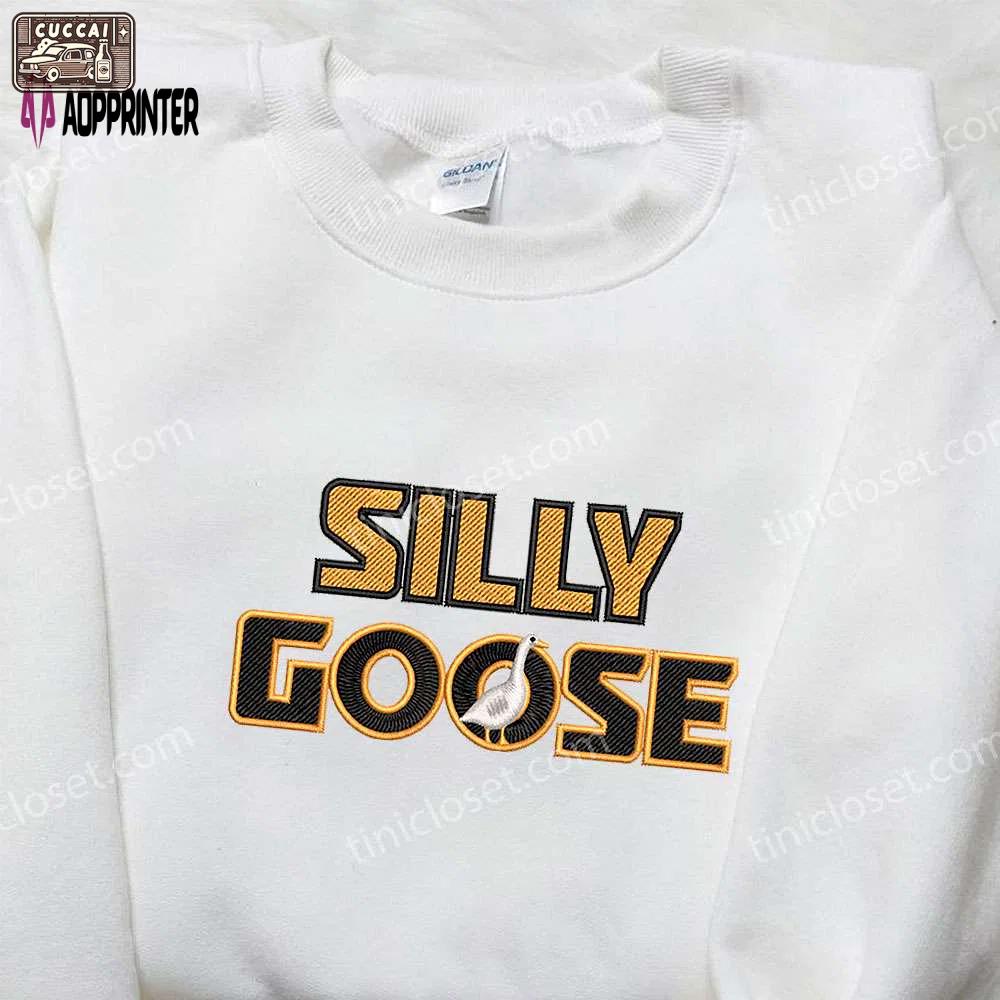Silly goose embroidered shirt – animal design perfect family gift Embroidered Shirt