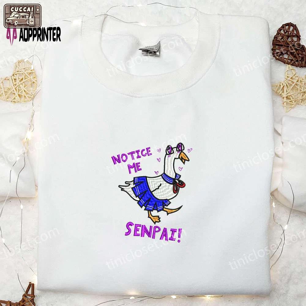Silly goose embroidered shirt – animal & funny design for a playful look Embroidered Shirt