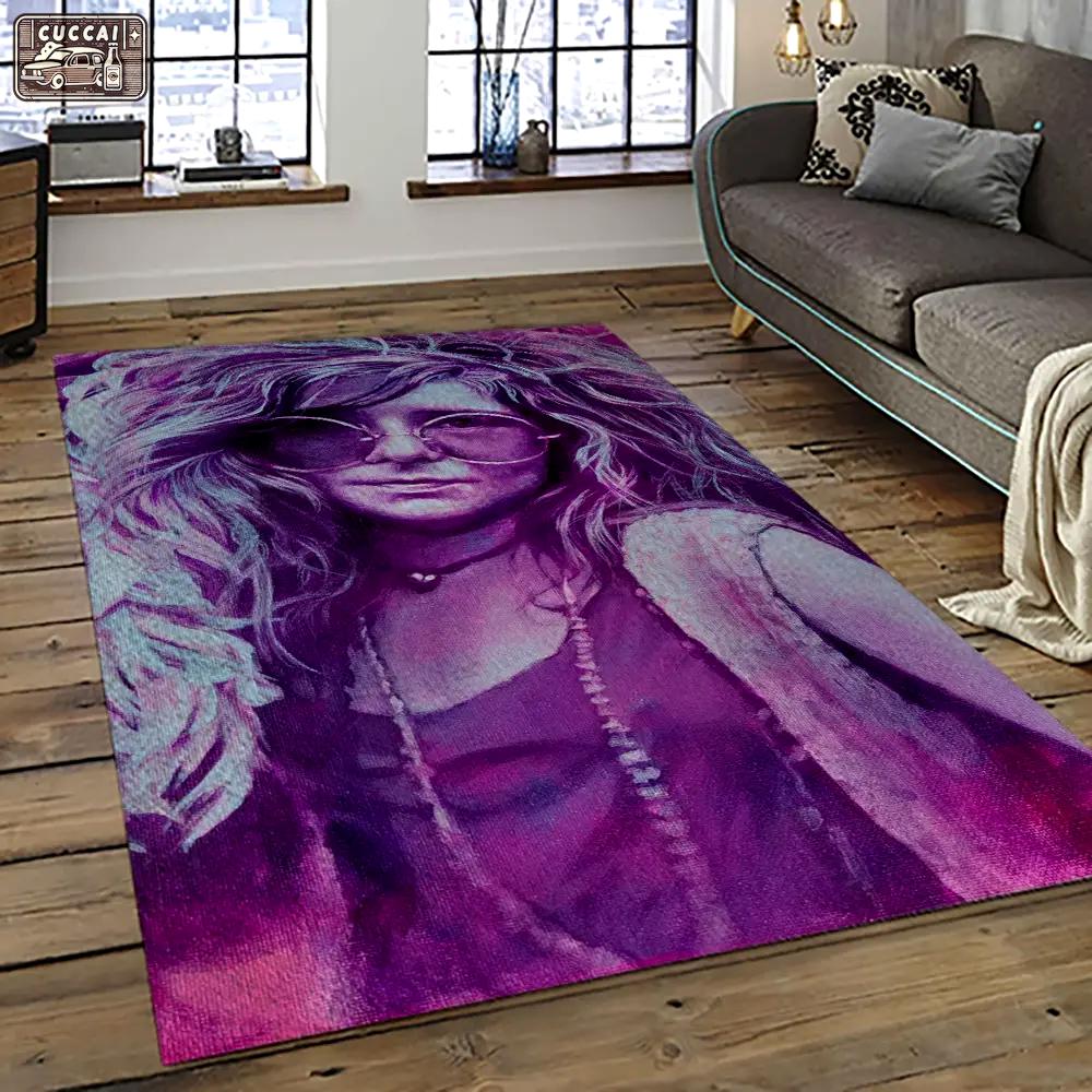 Singer janis joplin music carpet rectangle area rug for living room bedroom decor jj30 Rectangle Rug