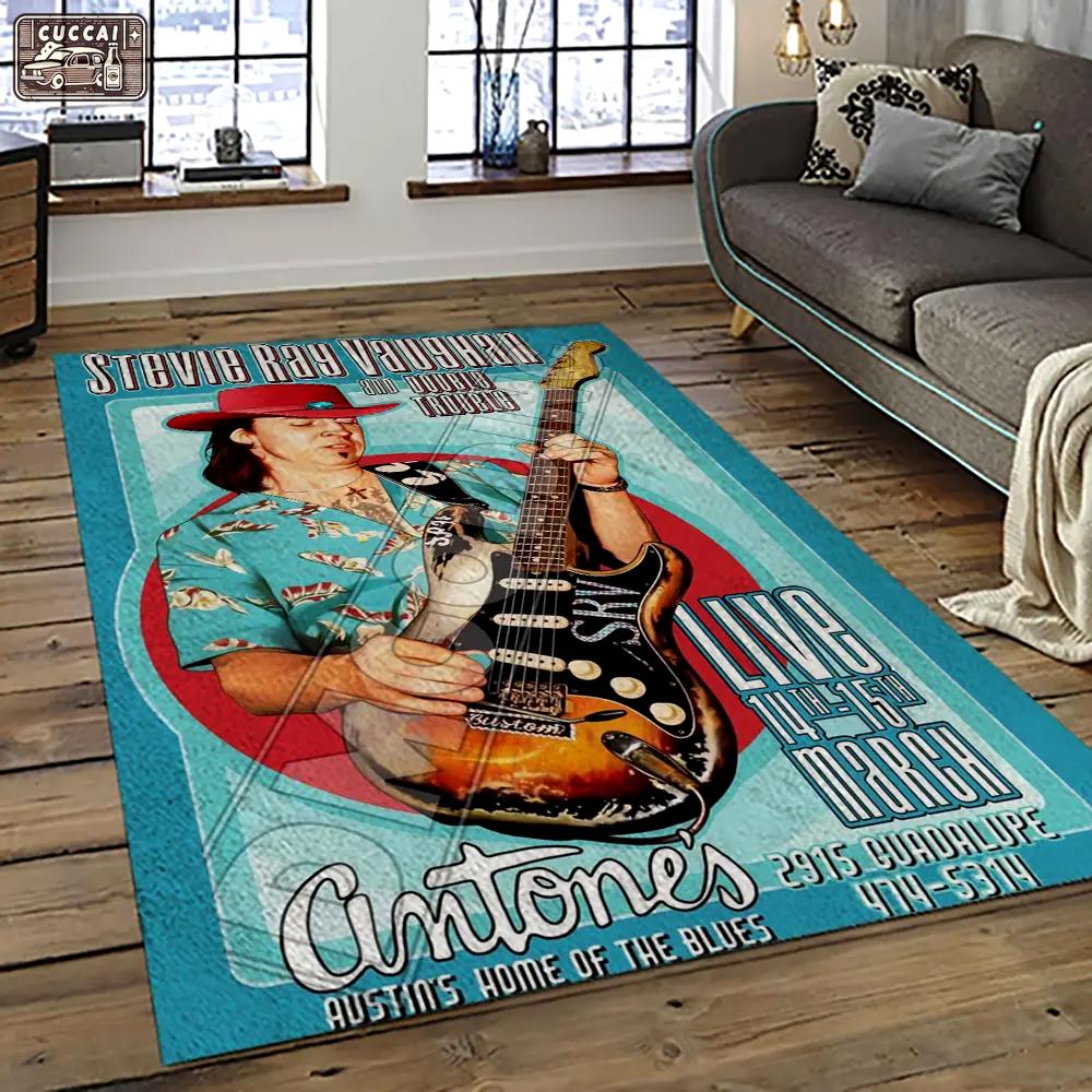 Singer stevie ray vaughan music carpet rectangle area rug for living room bedroom decor srv35 Rectangle Rug