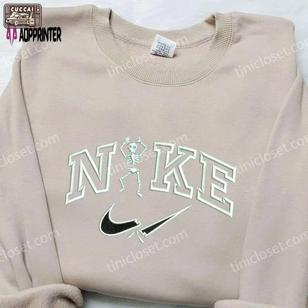 Skeleton x nike embroidered sweatshirt & halloween shirt – unique nike inspired designs Embroidered Shirt