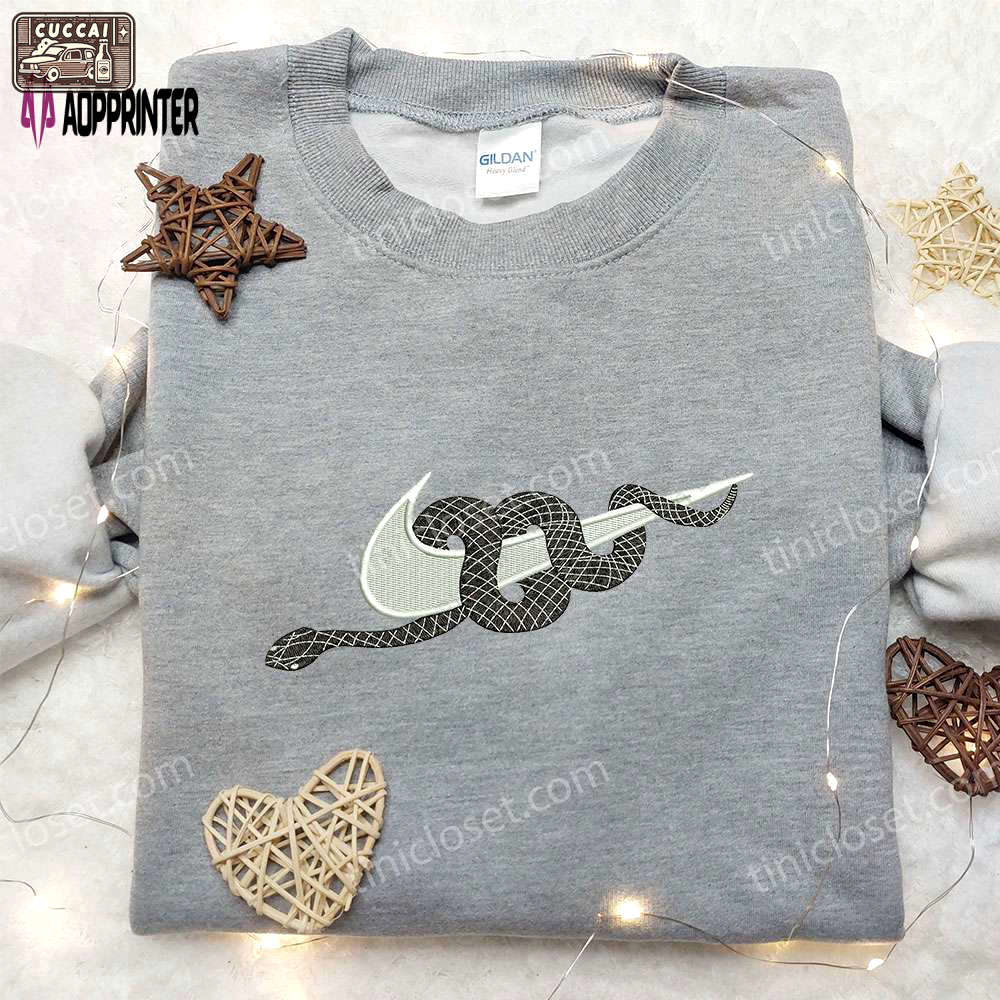 Snake dior x nike embroidered sweatshirt – animal & nike inspired shirt Embroidered Shirt