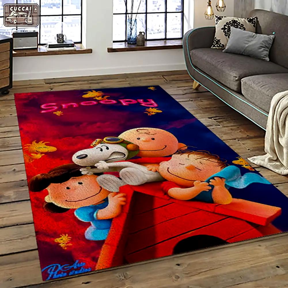 Snoopy cartoon movie carpet rectangle area rug for living room bedroom decor snp25 Rectangle Rug