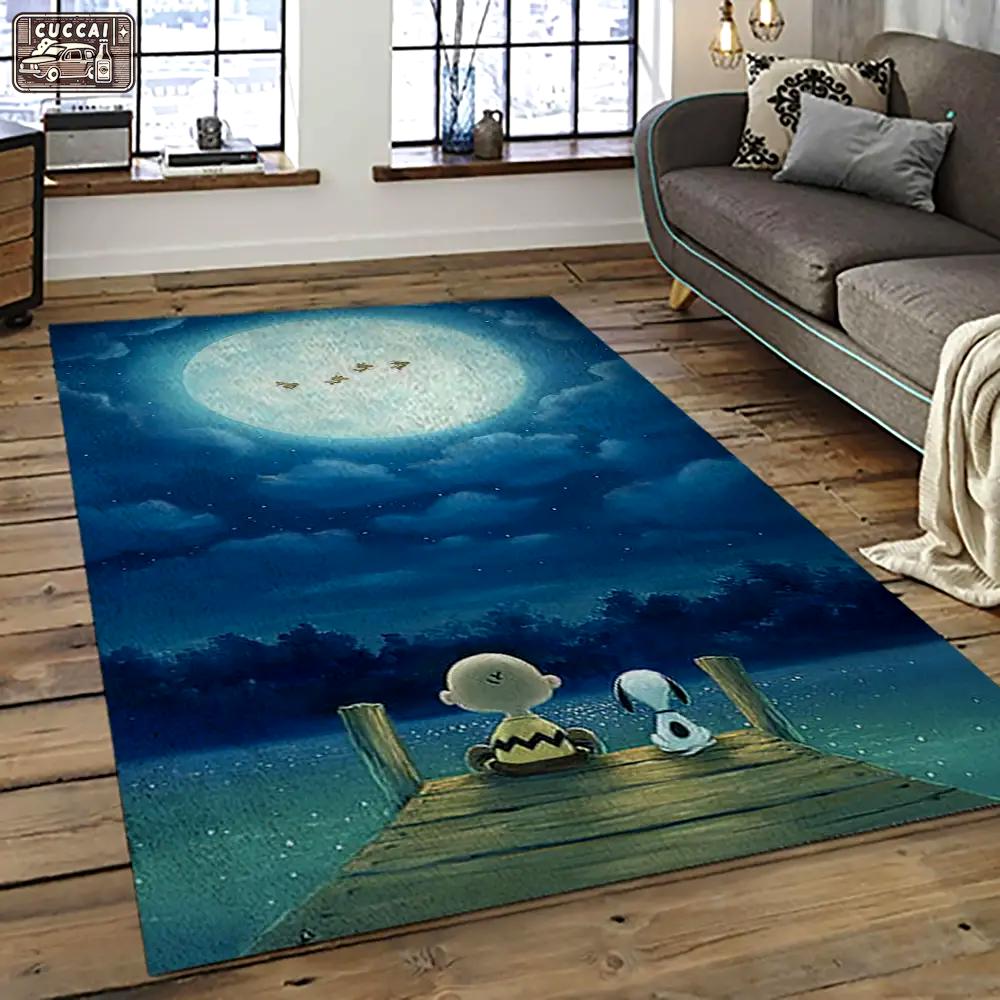 Snoopy cartoon movie carpet rectangle area rug for living room bedroom decor snp37 Rectangle Rug