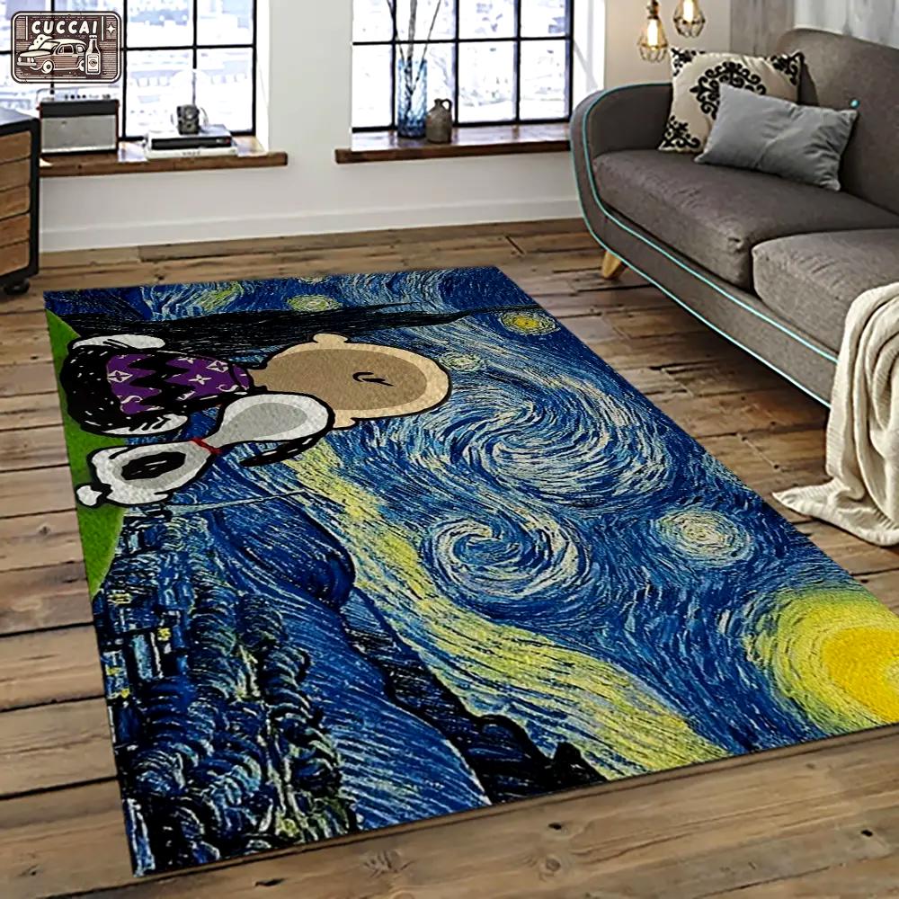 Snoopy cartoon movie carpet rectangle area rug for living room bedroom decor snp6 Rectangle Rug