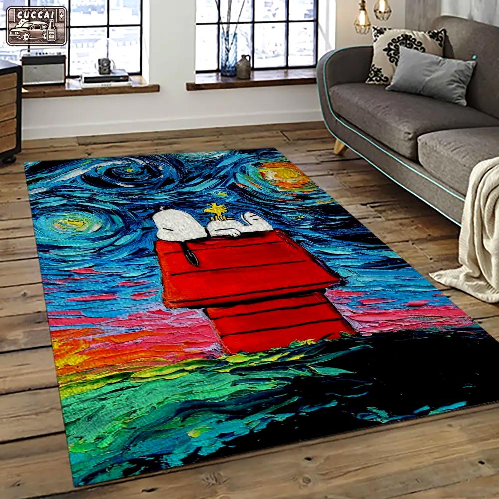 Snoopy cartoon movie carpet rectangle area rug for living room bedroom decor snp8 Rectangle Rug