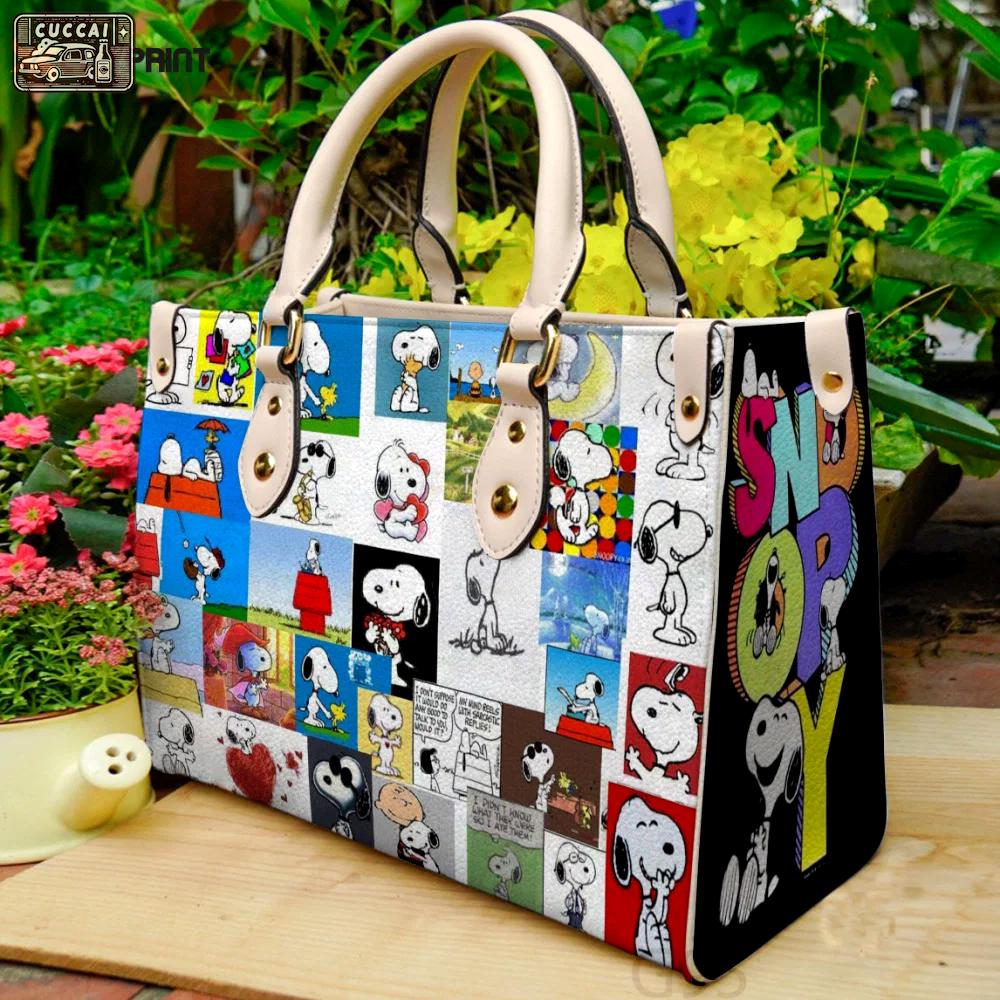 Snoopy dog g1 leather bag for women gift 1229 Women Leather Hand Bag