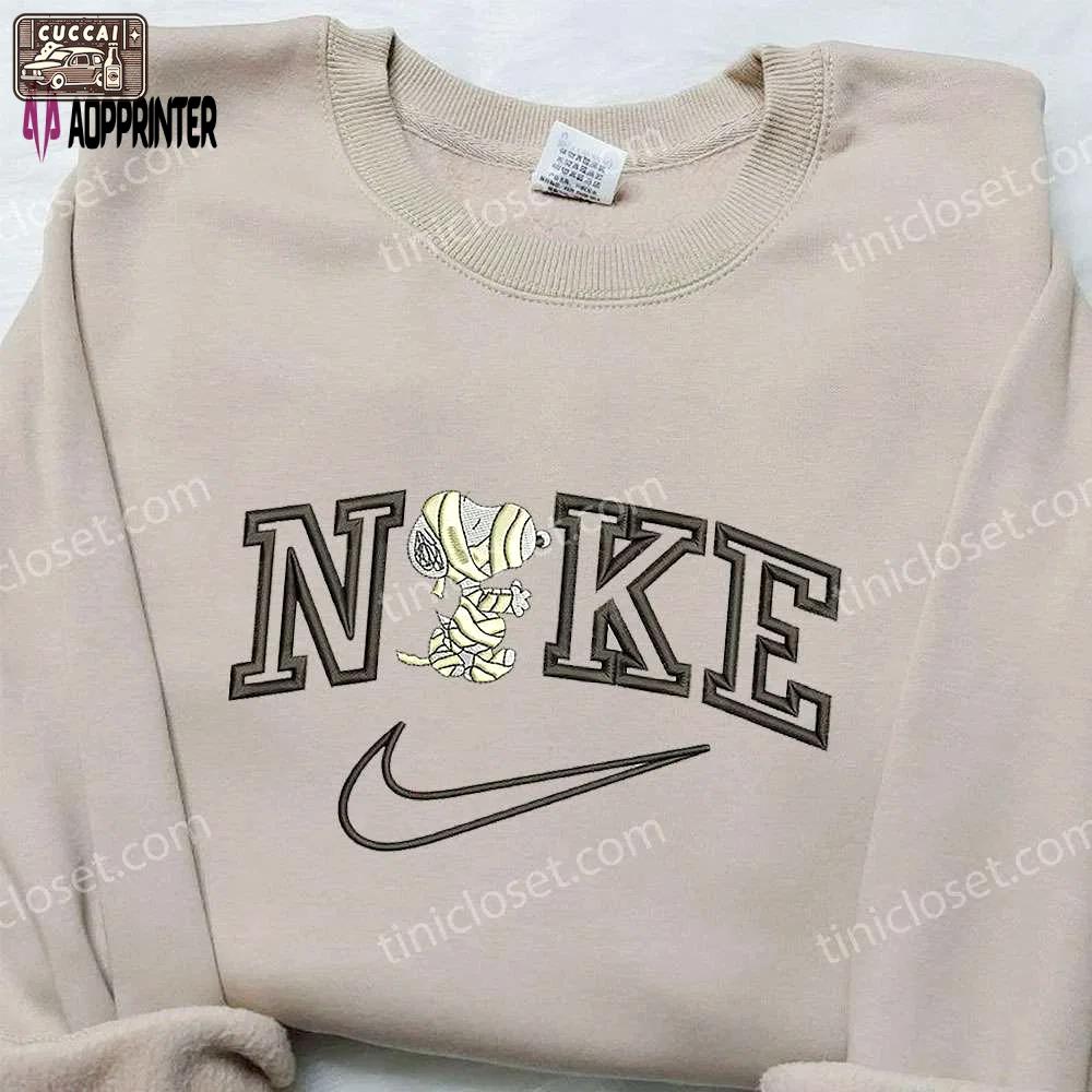 Snoopy mummy x nike embroidered sweatshirt: halloween & nike inspired shirt Embroidered Shirt