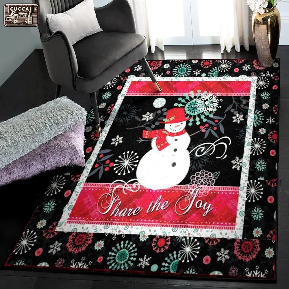 Snowman indoor outdoor rugs, snowman christmas rug Rectangle Rug