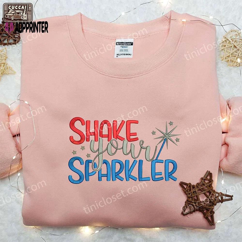 Sparkler embroidered shirt: celebrate 4th of july with the best patriotic shirts & national day gifts! Embroidered Shirt