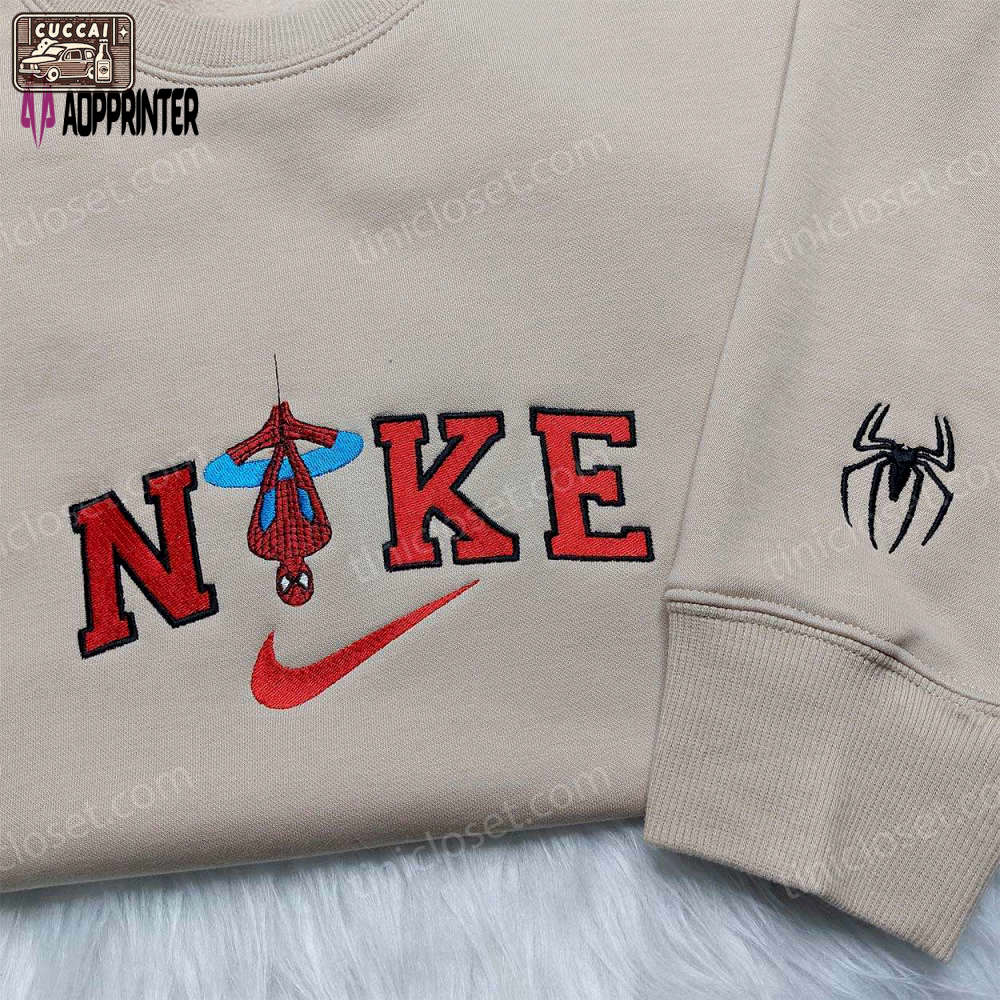 Spider-man nike shirt custom hoodie marvel sweatshirt: embroidered marvel apparel for fans Embroidered Shirt