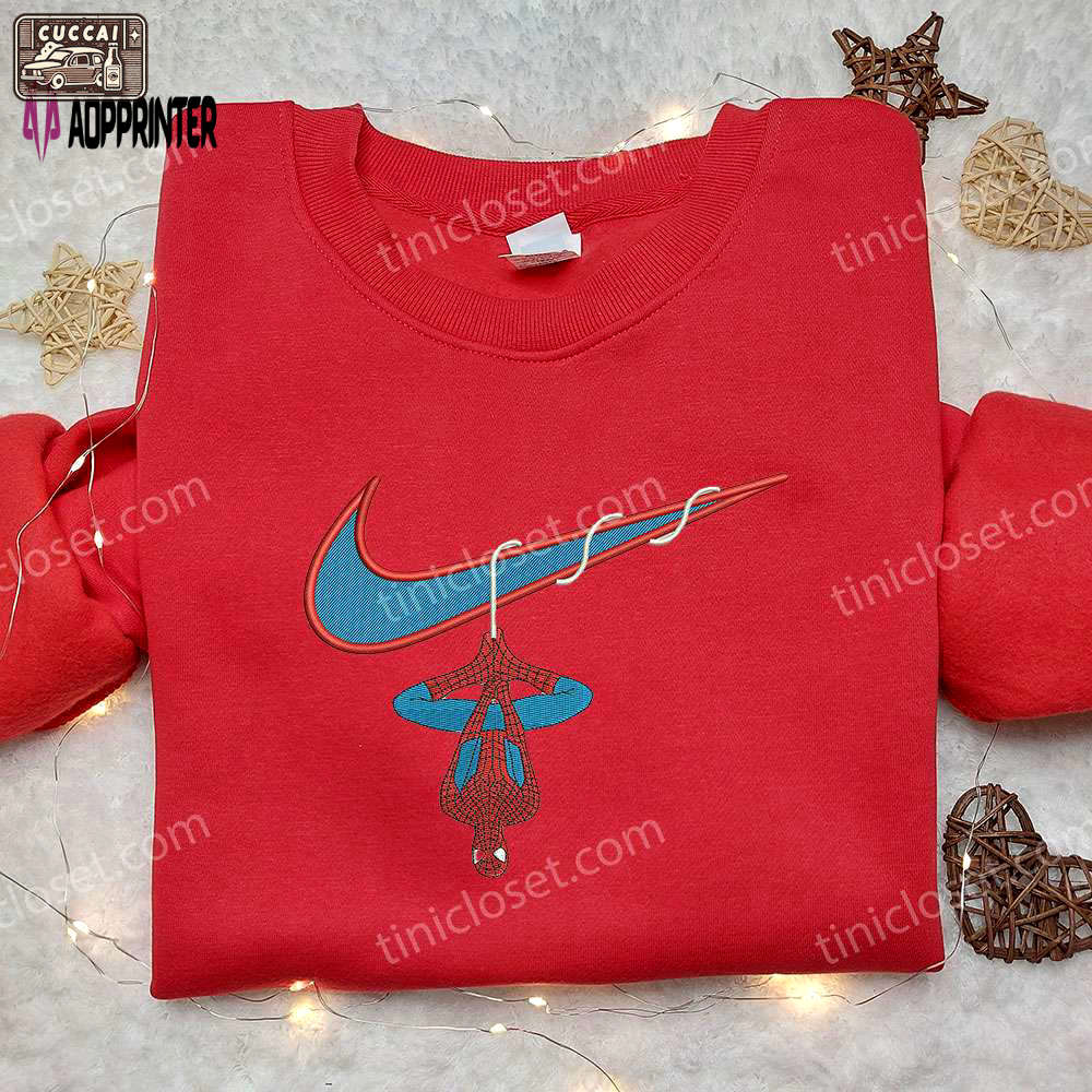Spider-man x nike embroidered sweatshirt & shirt: no way home & inspired designs Embroidered Shirt