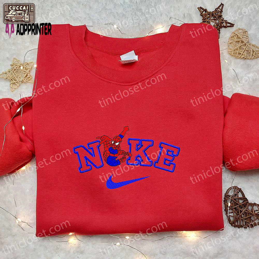 Spider-man x nike movie embroidered shirt – marvel cinematic universe inspired nike shirt Embroidered Shirt
