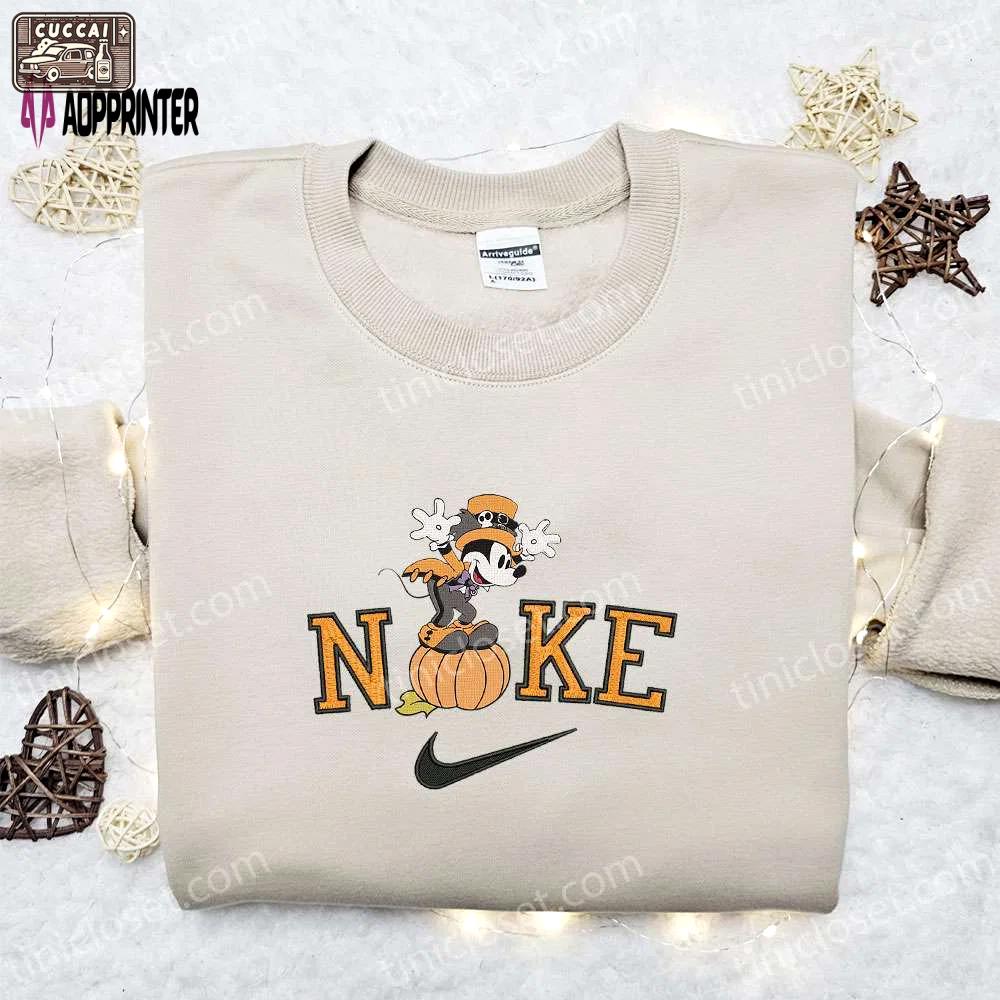 Spooktacular nike halloween x mickey mouse pumpkin embroidered sweatshirt: best gift idea! Embroidered Shirt