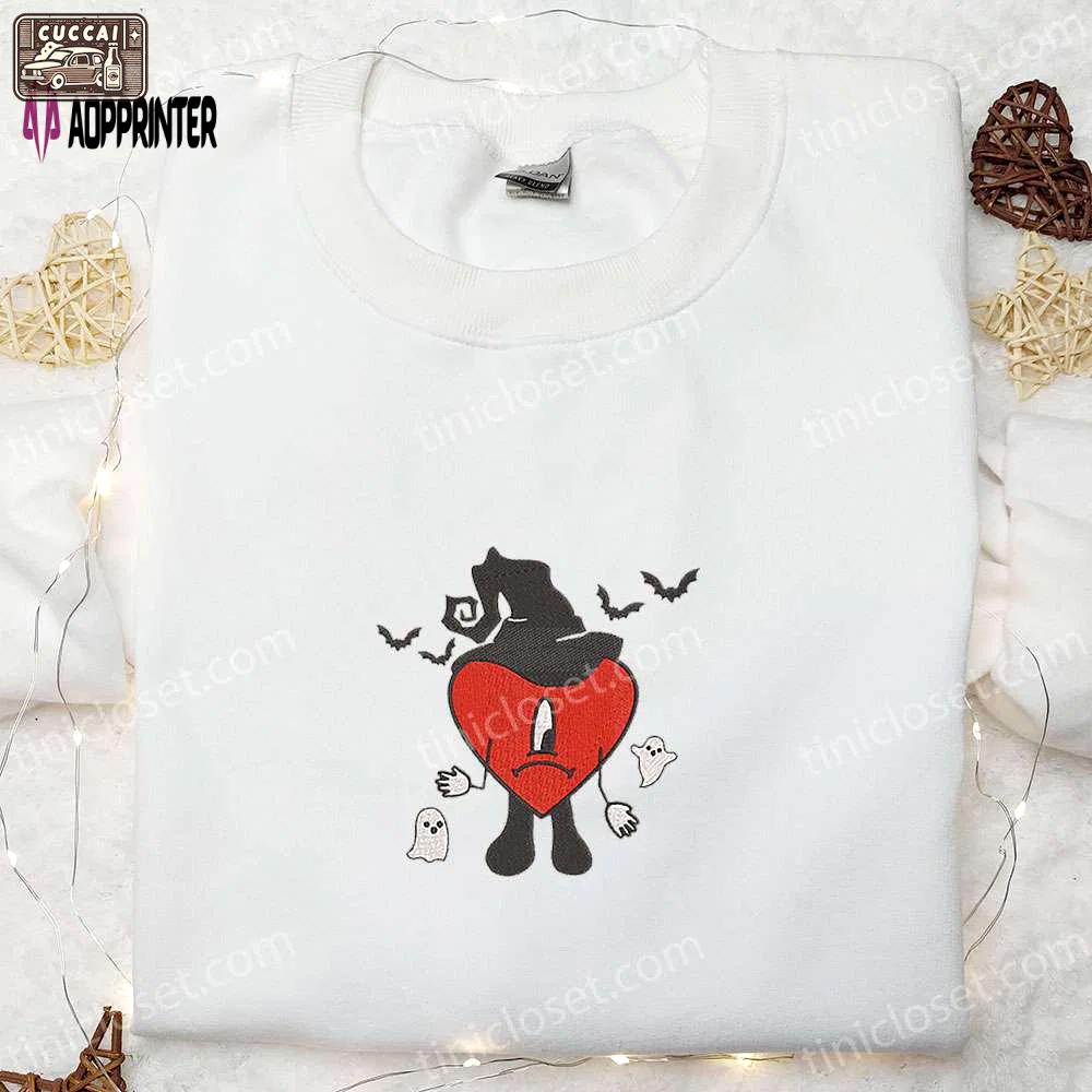 Spooky bad bunny halloween hoodie – cool embroidered sweatshirt perfect family gifts Embroidered Shirt